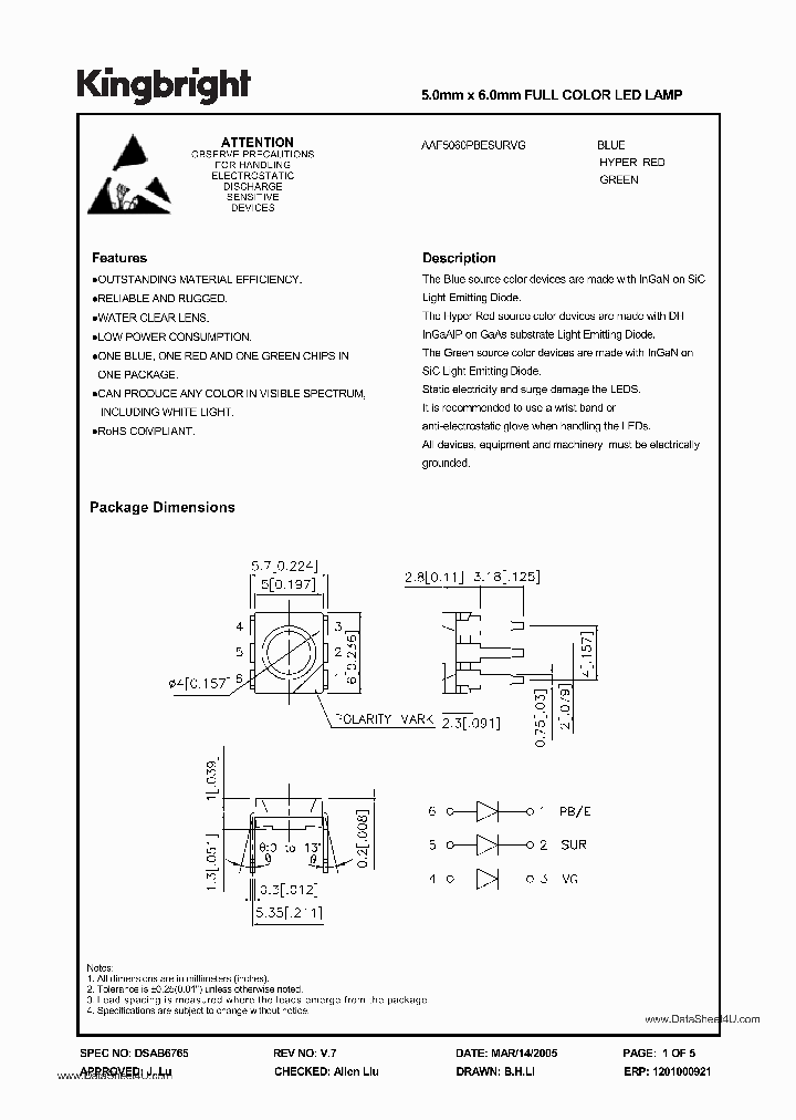 AAF5060PBESURVG_897926.PDF Datasheet