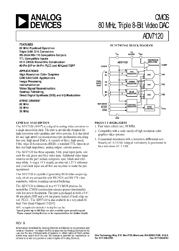 ADV7120KP30-REEL_818713.PDF Datasheet
