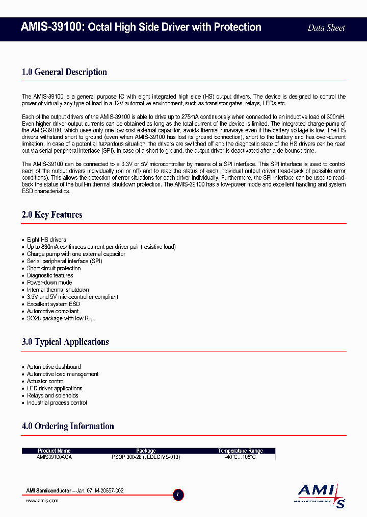 AMIS-39100_1017861.PDF Datasheet