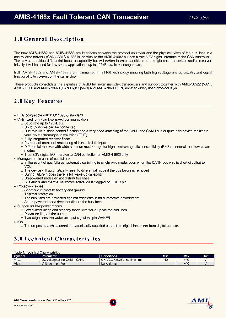 AMIS-4168X_1017865.PDF Datasheet