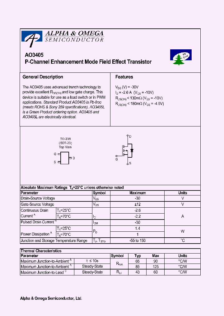 AO3405L_884722.PDF Datasheet