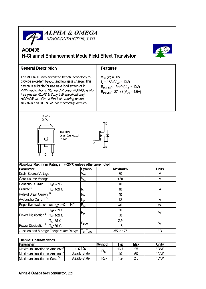 AOD408_913498.PDF Datasheet