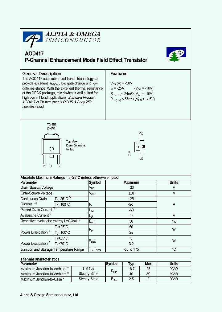 AOD417_1026181.PDF Datasheet