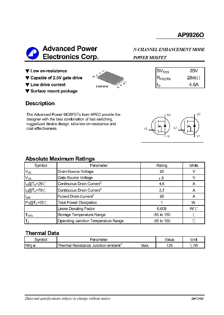 AP9926O_1014889.PDF Datasheet