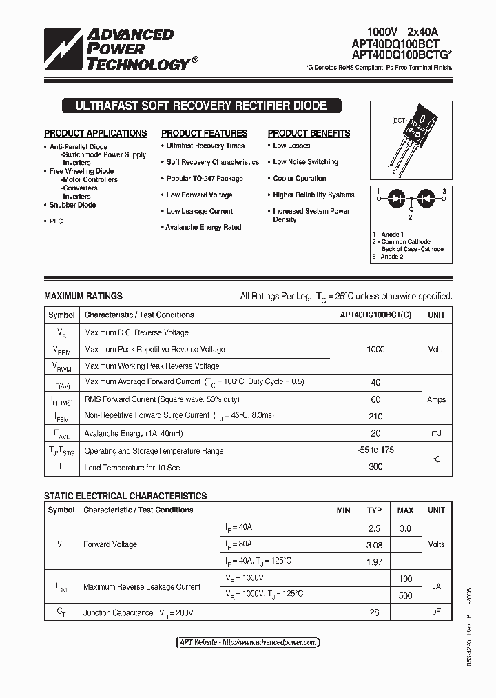 APT40DQ100BCT_1020481.PDF Datasheet