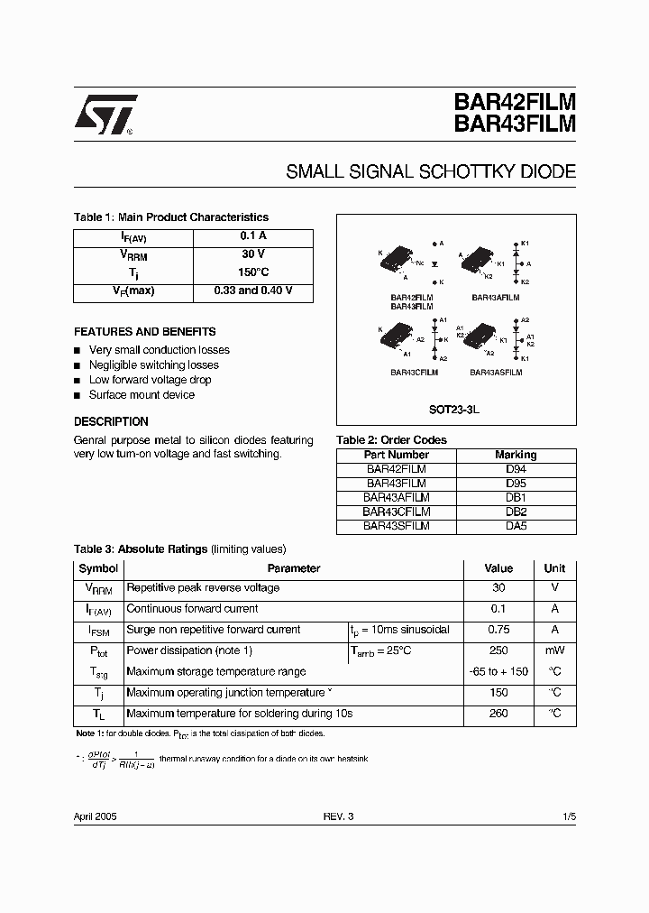 BAR43FILM_897495.PDF Datasheet