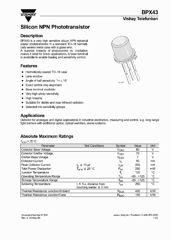 BPX43_1022268.PDF Datasheet
