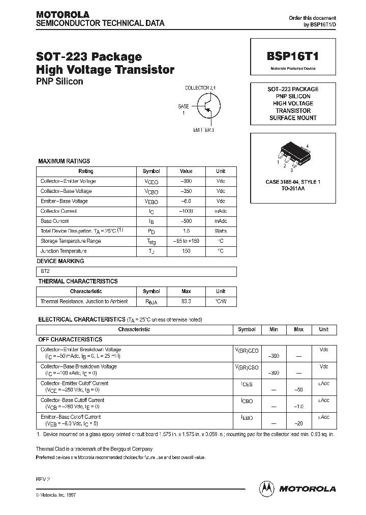 BSP16T1D_935183.PDF Datasheet