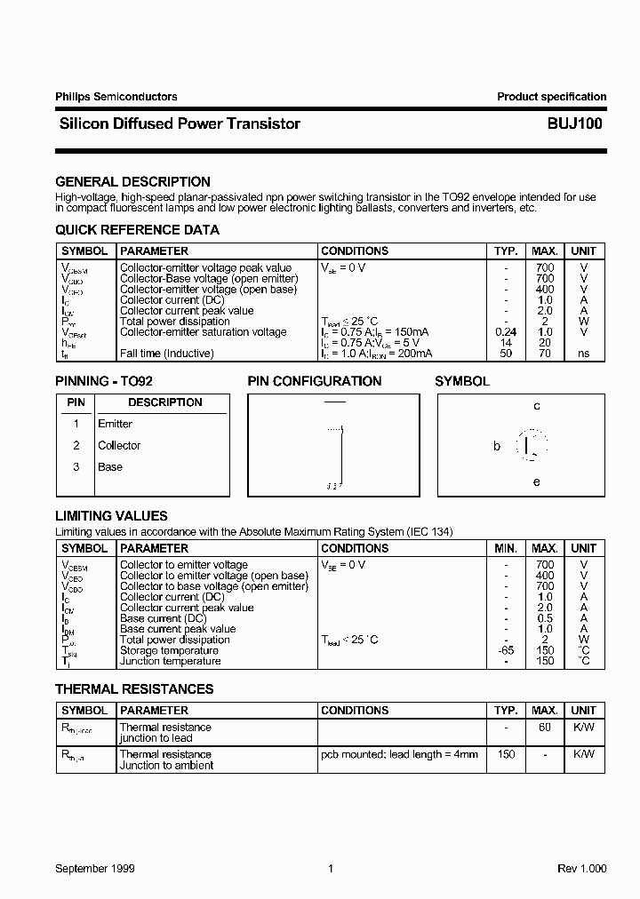 BUJ100_900354.PDF Datasheet