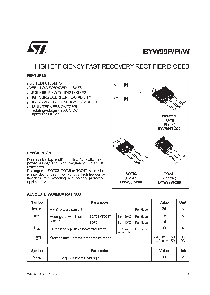 BYW99PI_1018723.PDF Datasheet