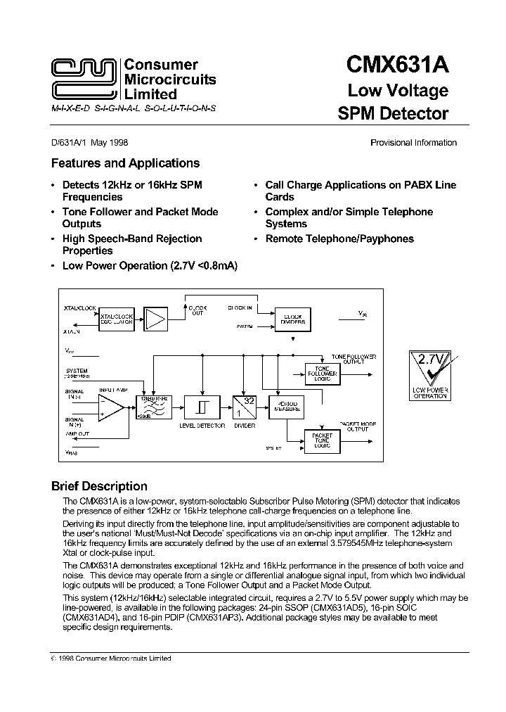 CMX631A_1019407.PDF Datasheet