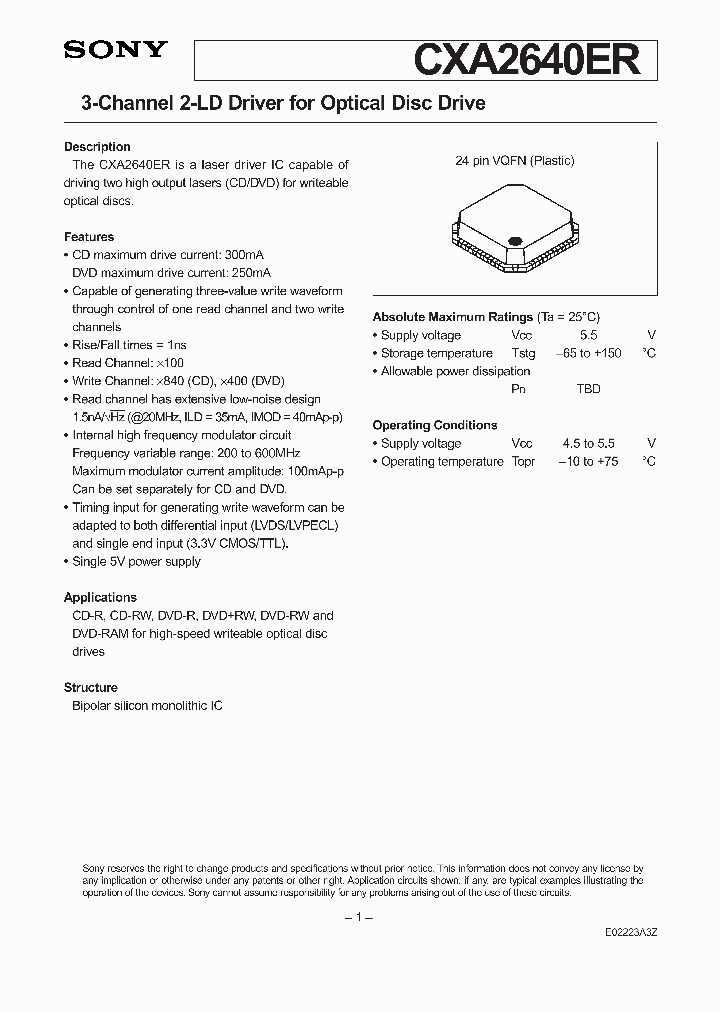 CXA2640ER_725227.PDF Datasheet