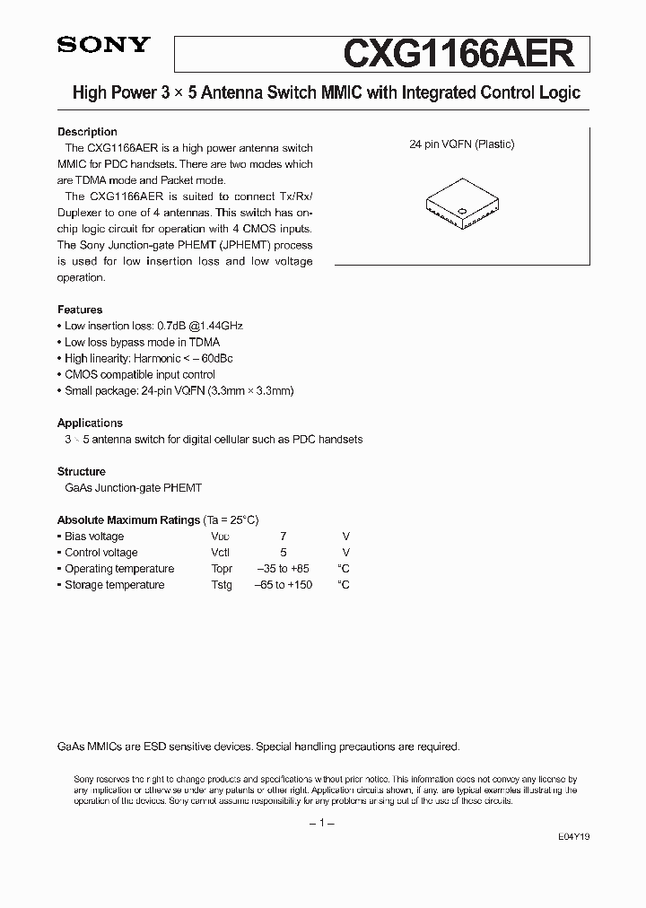 CXG1166AER_1016248.PDF Datasheet