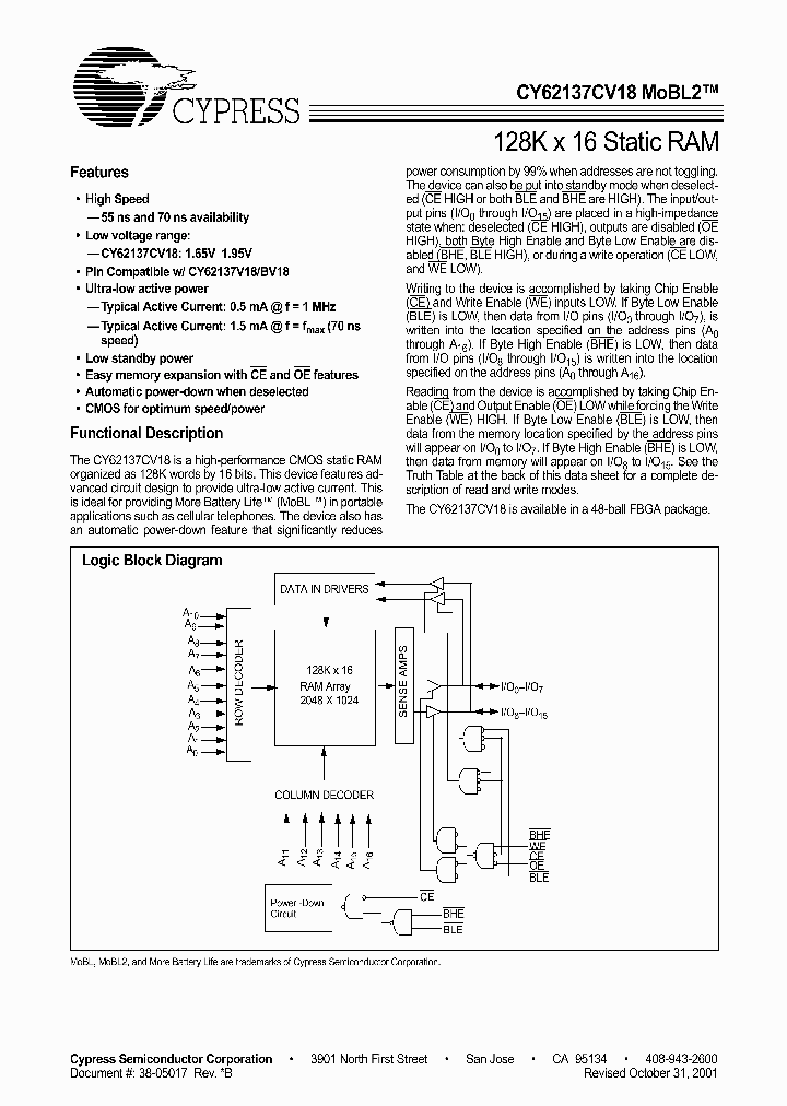 CY62137CV18_846197.PDF Datasheet