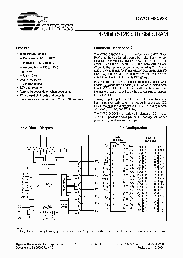CY7C1049CV33_852457.PDF Datasheet