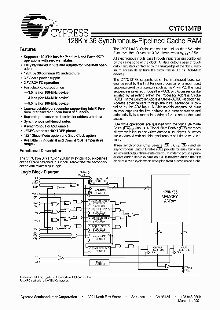 CY7C1347B-133AI_656090.PDF Datasheet