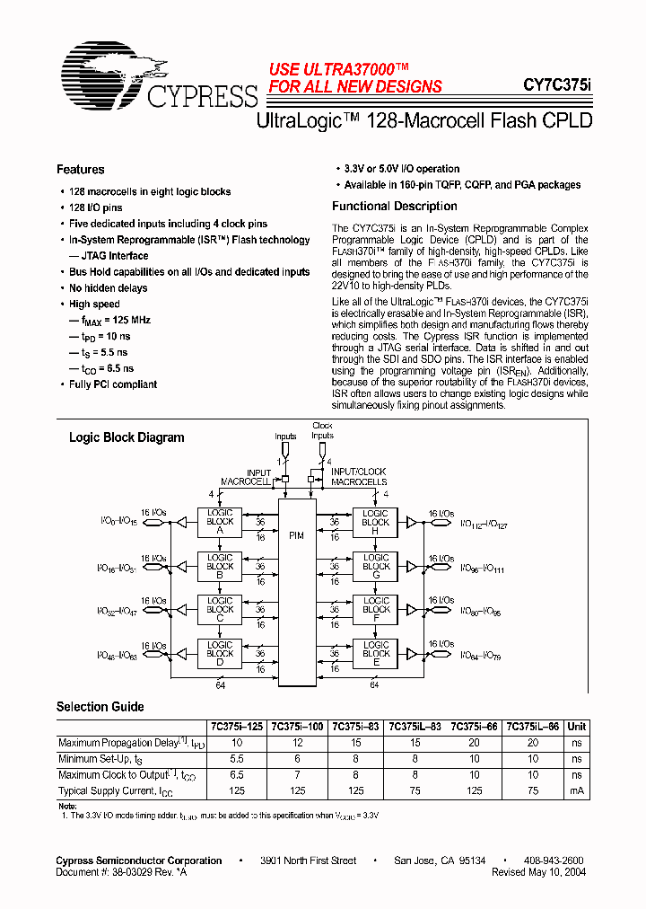 CY7C375I-100AC_806120.PDF Datasheet
