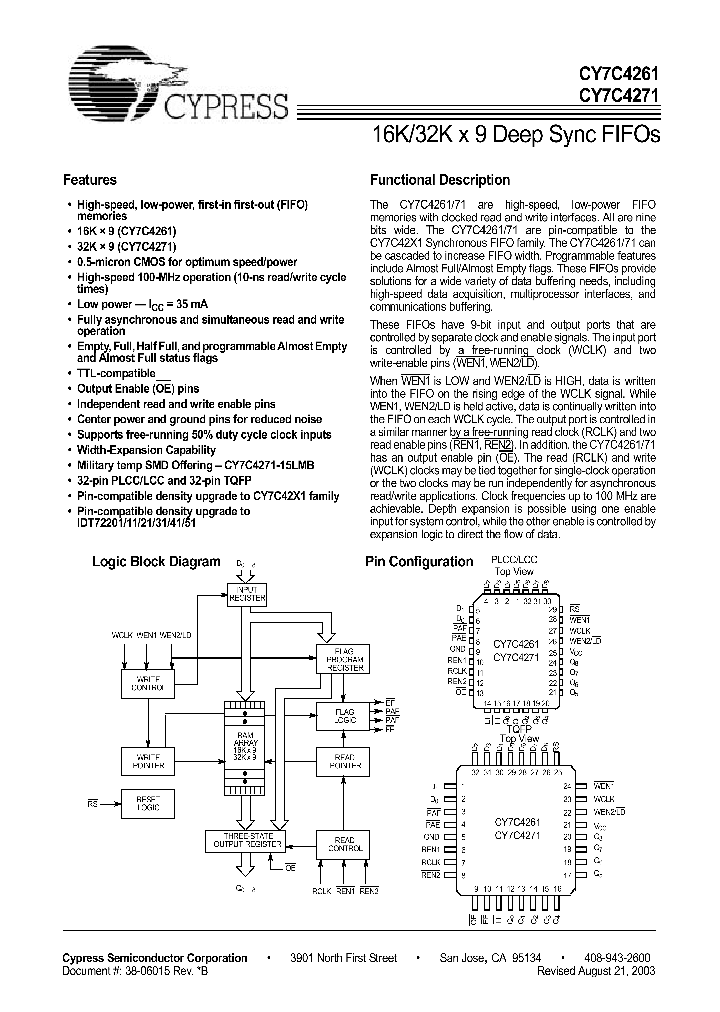CY7C4261-25AC_791480.PDF Datasheet