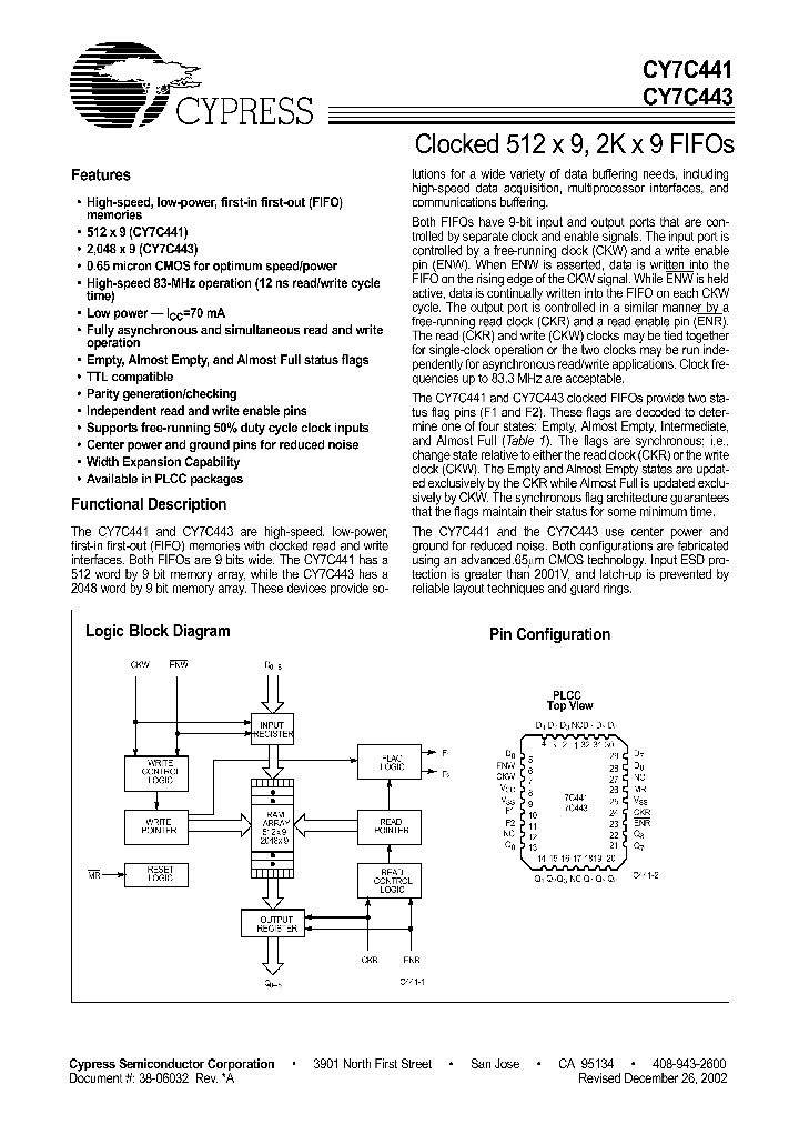 CY7C443-12JI_650007.PDF Datasheet