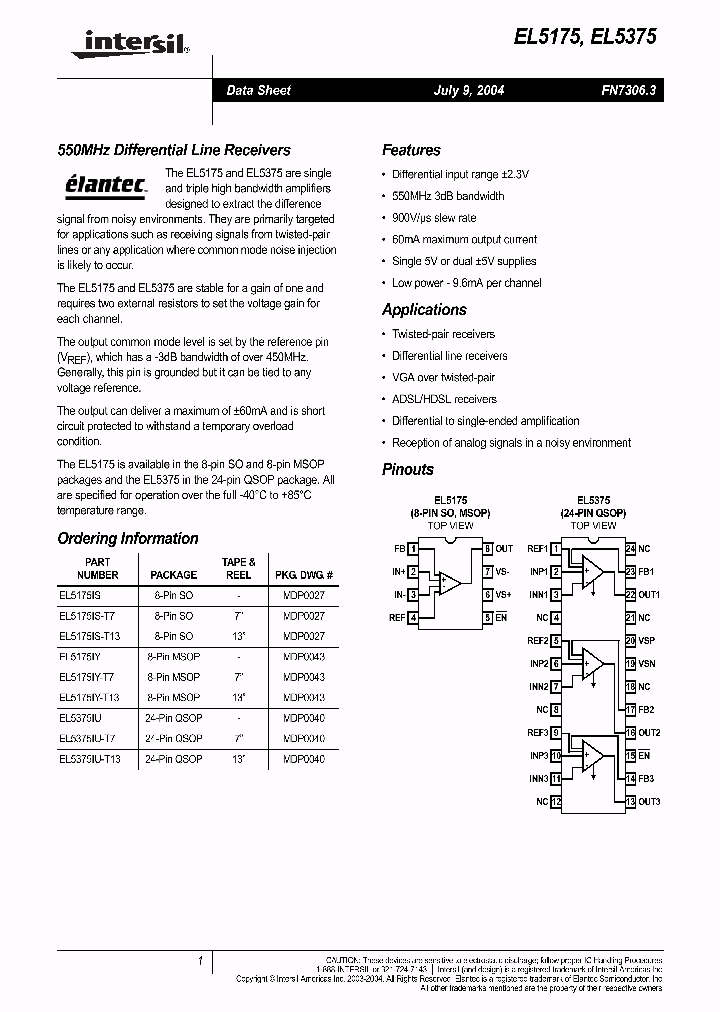 EL5175IY_824485.PDF Datasheet