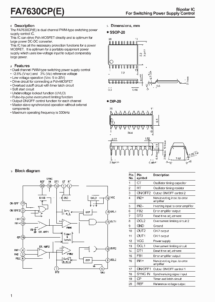 FA7630CP_781907.PDF Datasheet