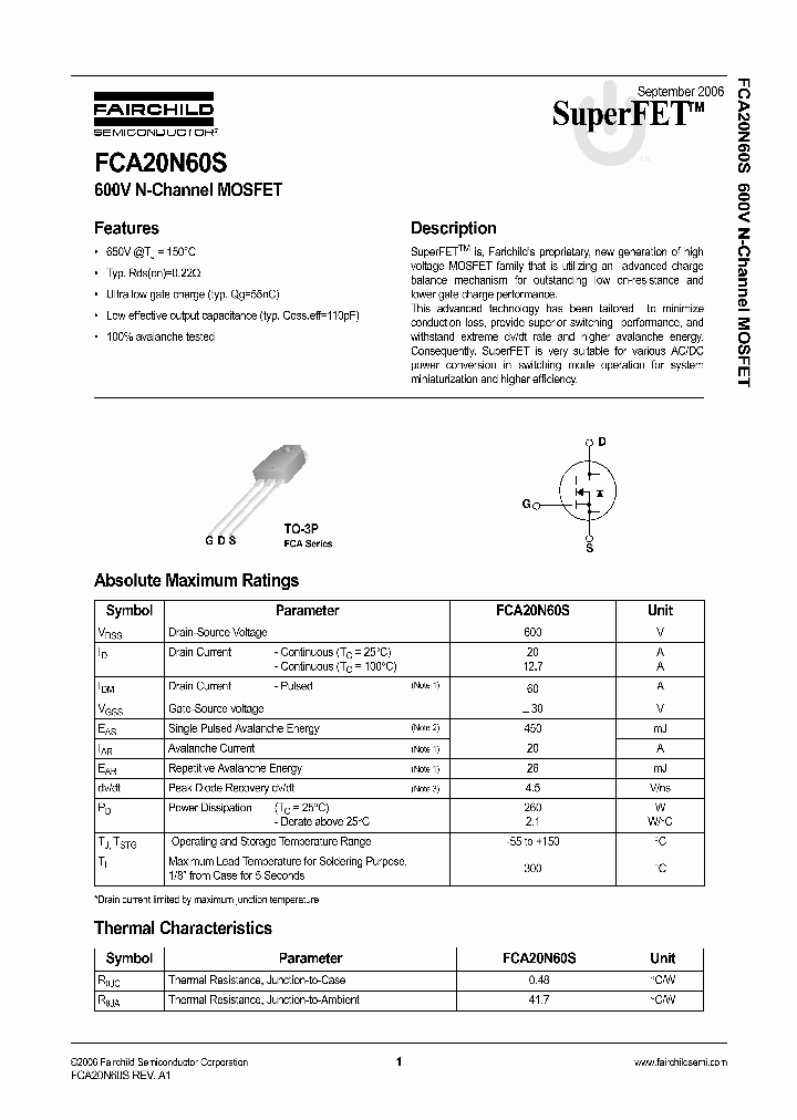 FCA20N60S-F109_689397.PDF Datasheet