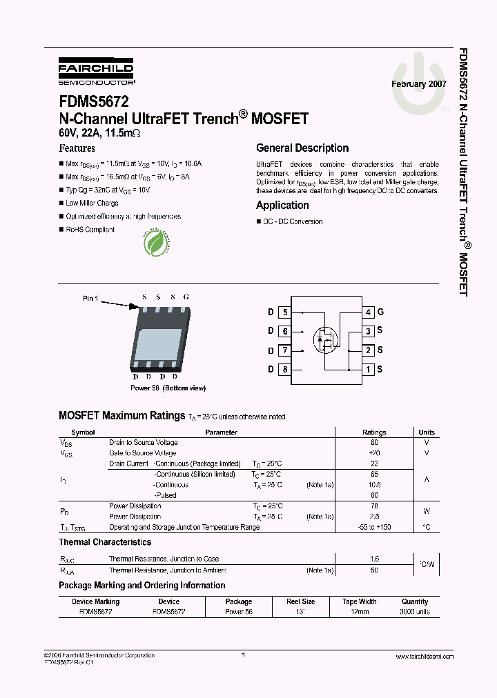 FDMS5672_747088.PDF Datasheet
