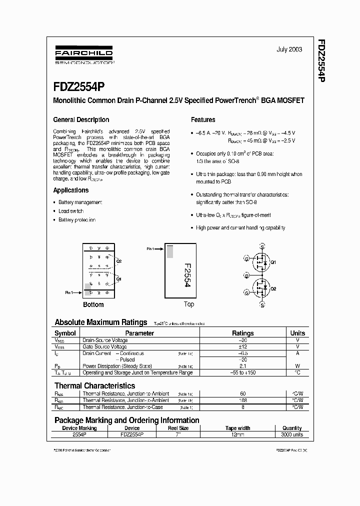 FDZ2554P_949850.PDF Datasheet
