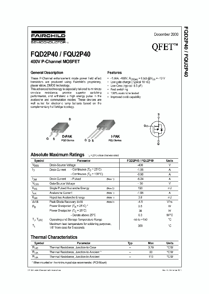 FQU2P40_871223.PDF Datasheet
