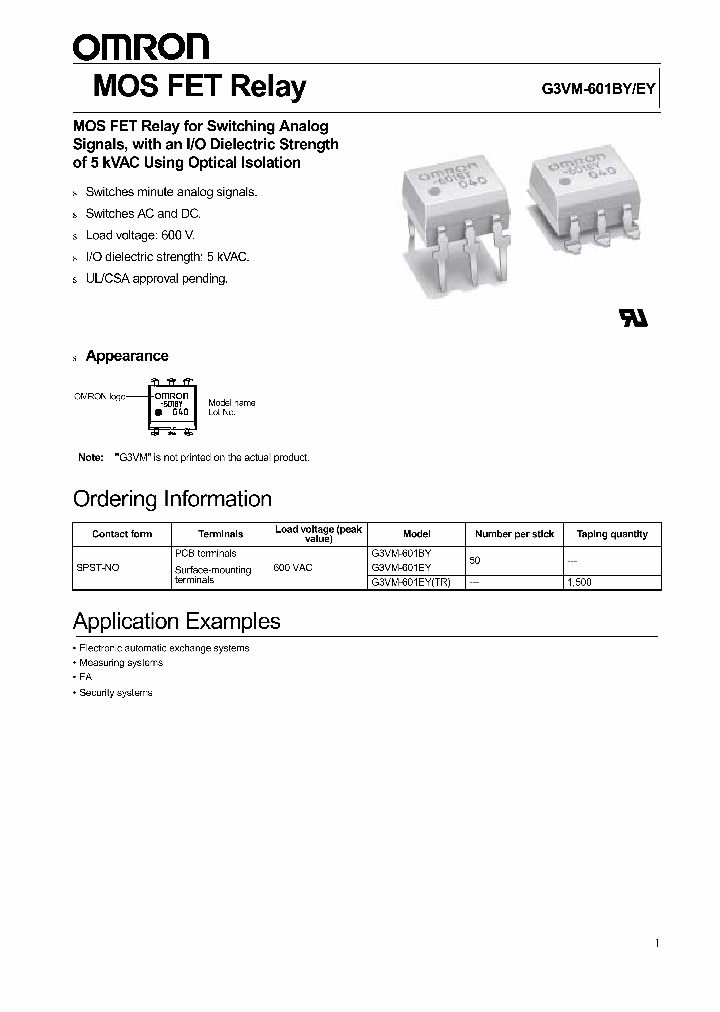G3VM-601BY_1017379.PDF Datasheet