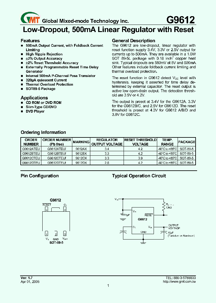 G9612ATEU_933547.PDF Datasheet