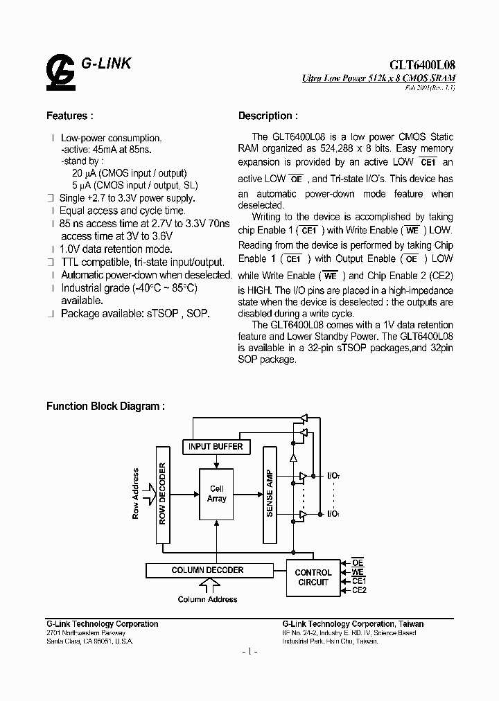 GLT6400L08SL-85ST_669733.PDF Datasheet