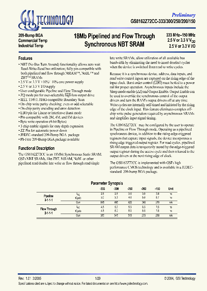 GS8162Z72CC-150_625515.PDF Datasheet
