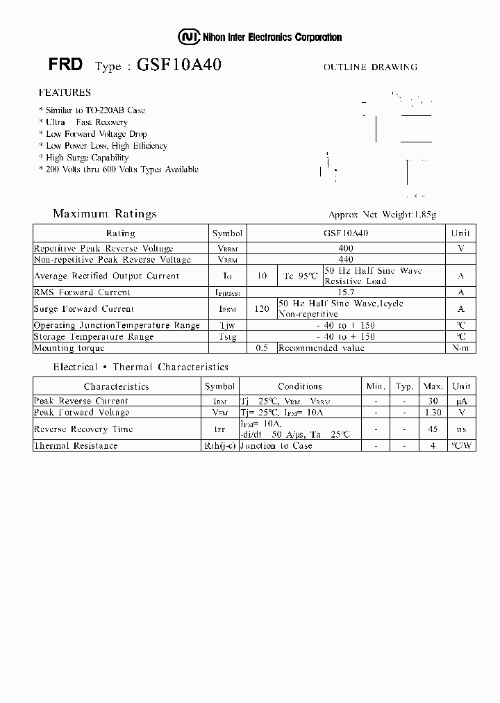 GSF10A40_1025135.PDF Datasheet