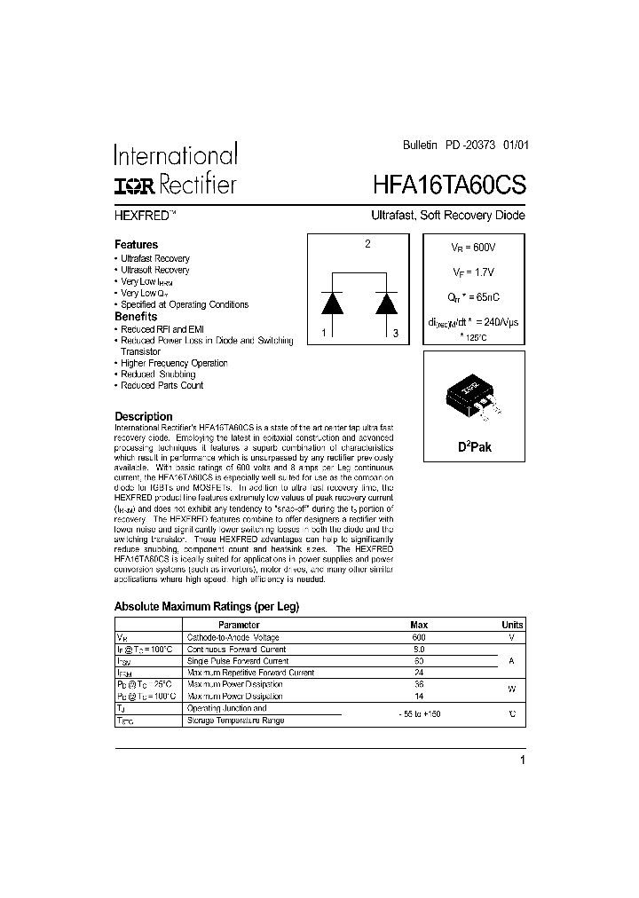 HFA16TA60CS_952451.PDF Datasheet