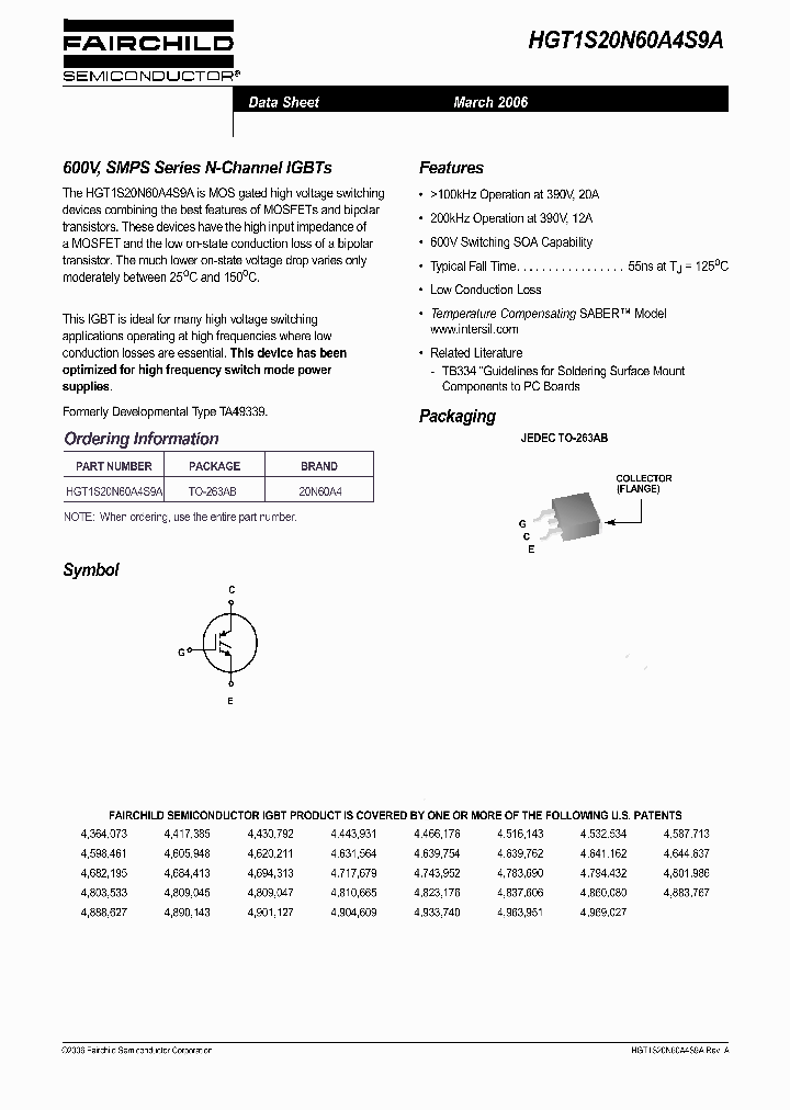 HGT1S20N60A4S9A_626537.PDF Datasheet