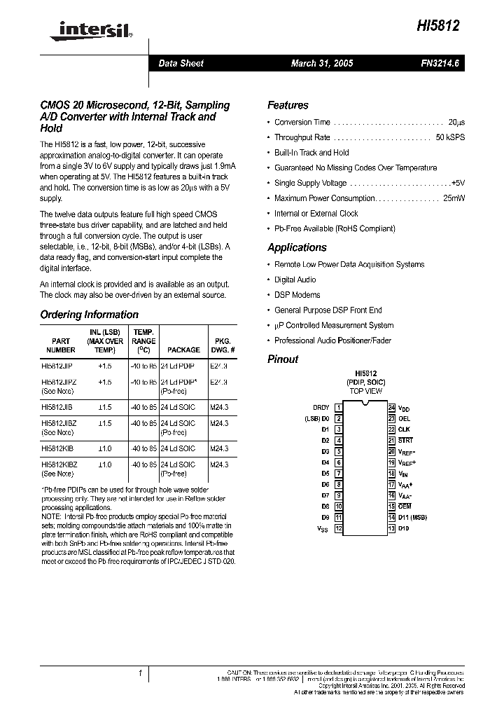 HI5812KIBZ_613244.PDF Datasheet