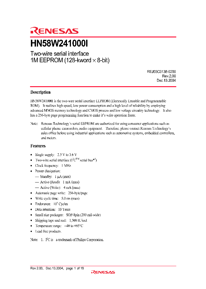 HN58W241000FPIE_1020495.PDF Datasheet