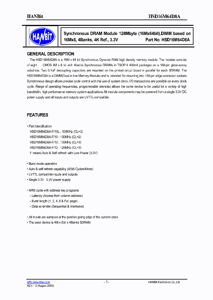 HSD16M64D8A_630104.PDF Datasheet