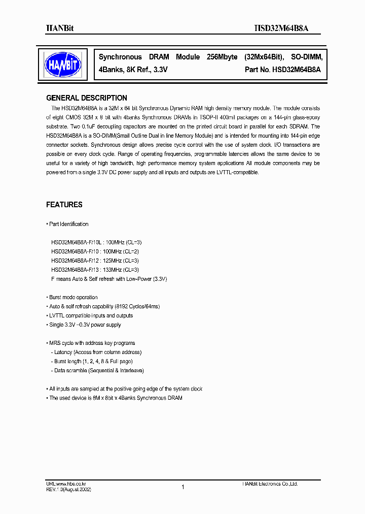 HSD32M64B8A-10_622502.PDF Datasheet