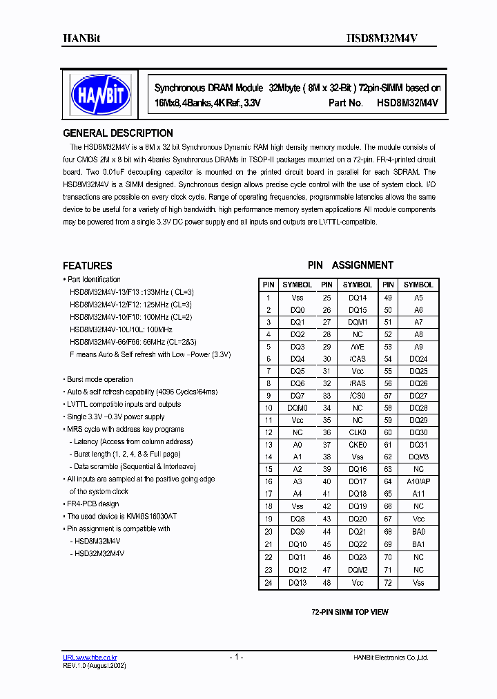 HSD8M32M4V-F10_632844.PDF Datasheet
