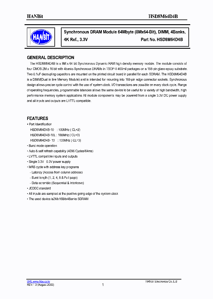 HSD8M64D4B-10_632825.PDF Datasheet