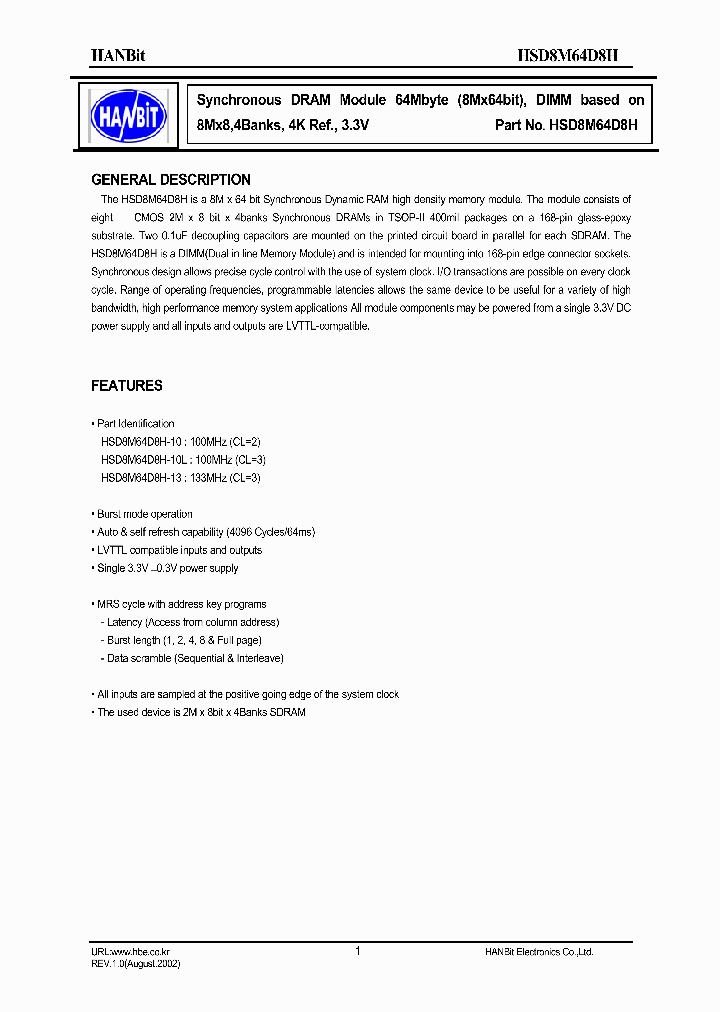 HSD8M64D8H-10_630081.PDF Datasheet