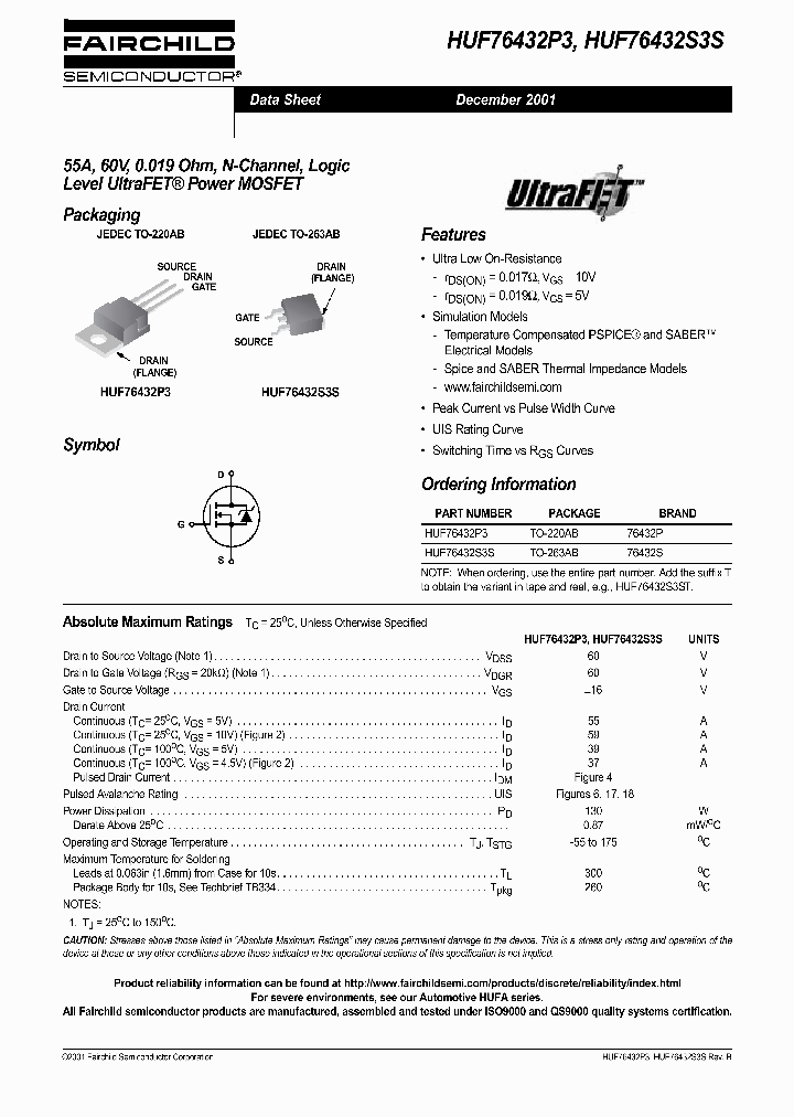 HUF76432P3_957812.PDF Datasheet