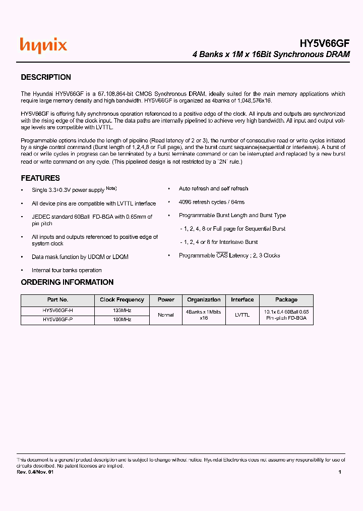 HY5V66GF_728749.PDF Datasheet