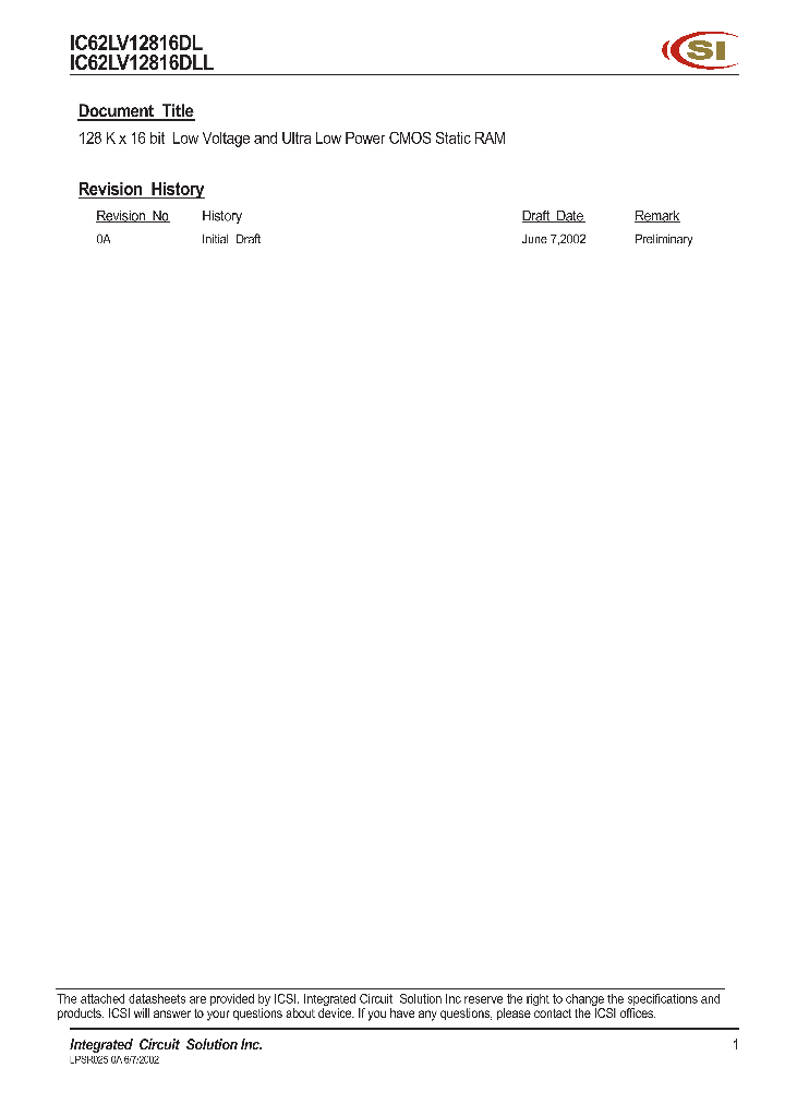 IC62LV12816DL_703429.PDF Datasheet