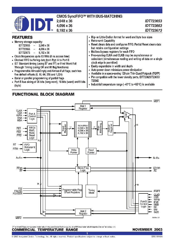 IDT723673_672663.PDF Datasheet