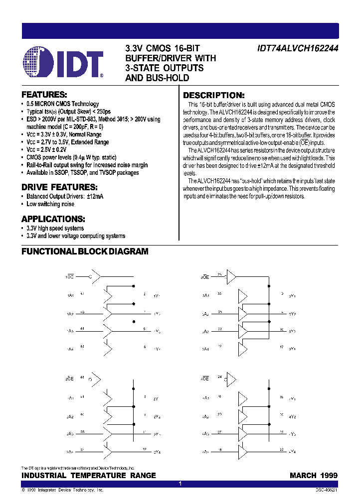 IDT74ALVCH162244PA_859974.PDF Datasheet
