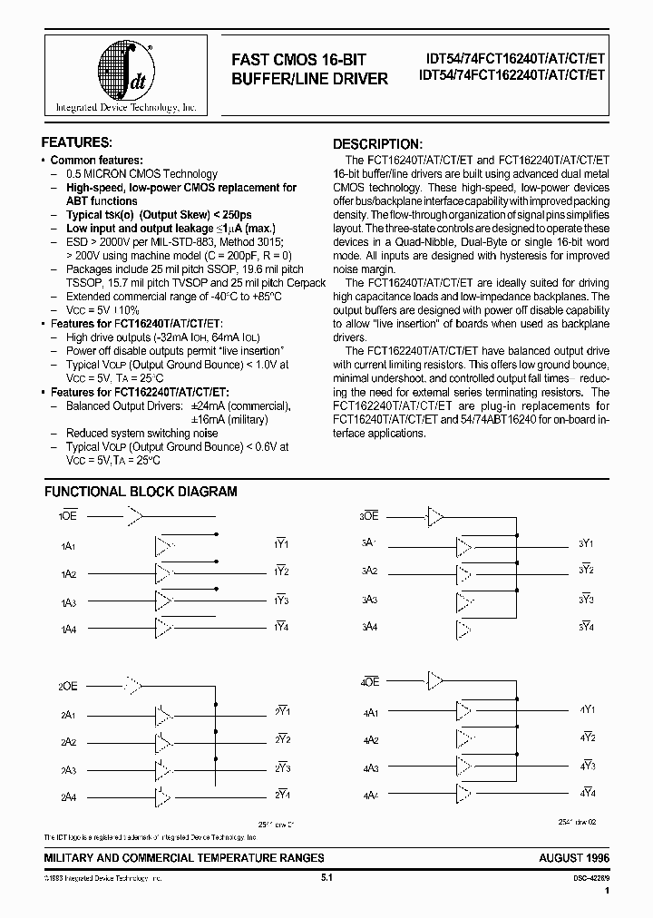IDT74FCT162240ETPA_890029.PDF Datasheet