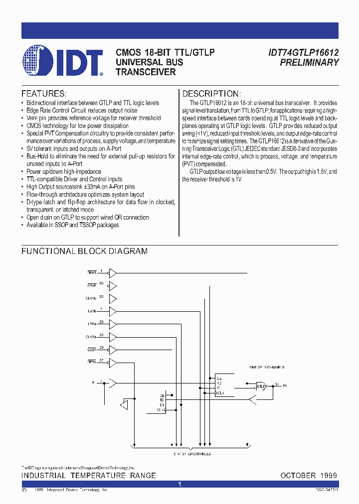 74GTLP16612DATASHEET_971113.PDF Datasheet
